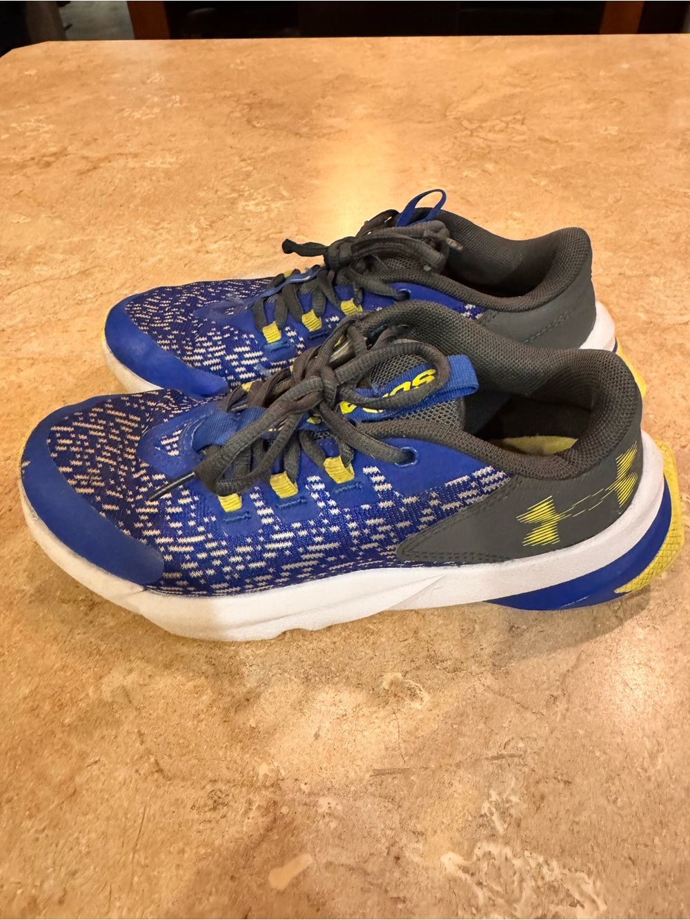 Under Armour Kids Royal Blue, Gray & Yellow Performance Sneakers